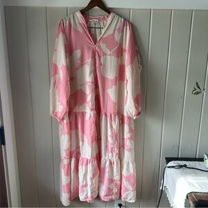 H&M Pink and White Maxi Dress